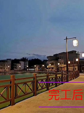 肇庆星湖风景名胜区基础设施升级改造及配套工程：φ200*50仿木纹桩施工1500米